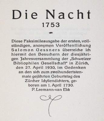 Bild Nr.1: 120-551 Gessner,S.: (Faksimile)
