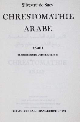 Bild Nr.1: 120-571 Sacy,S.de.: (Lexika - Wörterbücher - Sprachwissenschaften, Arabien)