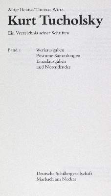 Bild Nr.1: 120-584 Bonitz,A. u. T.Wirtz.: (Tucholsky)