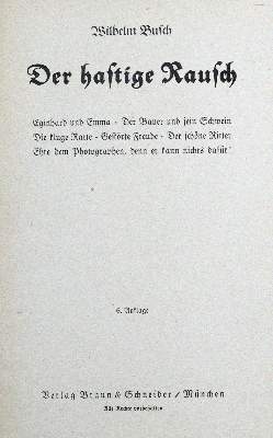 Bild Nr.1: 120-627 Busch,W.: (Kinder- und Jugendbücher)