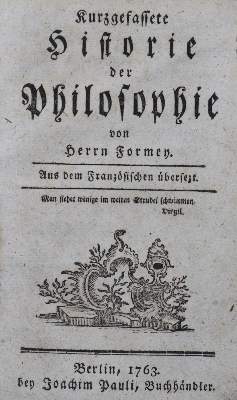 Bild Nr.1: 120-693 Formey,(J.H.S.).: (Literatur und illustrierte Bücher bis 19.Jahrhundert)