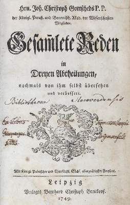 Bild Nr.1: 120-699 Gottsched,J.C.: (Literatur und illustrierte Bücher bis 19.Jahrhundert)