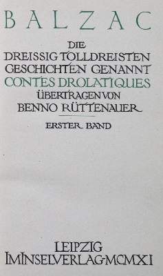 Bild Nr.1: 120-748 Balzac,(H.de).: (Literatur und illustrierte Bücher 20.Jahrhundert - Alte Literatur in modernen Ausgaben)