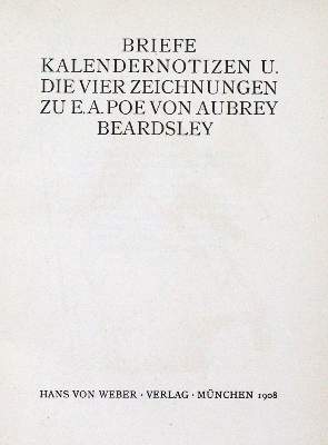 Bild Nr.1: 120-752 Beardsley,A.: (Literatur und illustrierte Bücher 20.Jahrhundert - Alte Literatur in modernen Ausgaben)