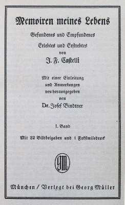 Bild Nr.1: 120-777 Castelli,I.F.: (Literatur und illustrierte Bücher 20.Jahrhundert - Alte Literatur in modernen Ausgaben)