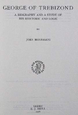 Bild Nr.1: 120-821 Monfasani,J.: (Georg von Trapezunt)