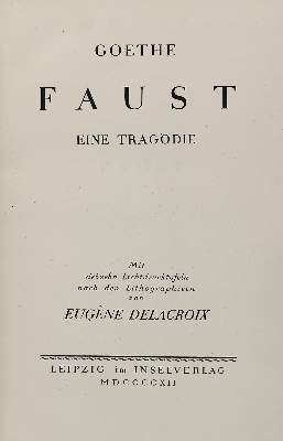 Bild Nr.1: 120-822 Goethe,(J.W.v.).: (Literatur und illustrierte Bücher 20.Jahrhundert - Alte Literatur in modernen Ausgaben)