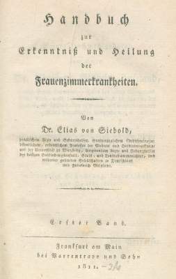 Bild Nr.1: 120-988 Siebold,(A.)E.v.: (Medizin, Gynäkologie)