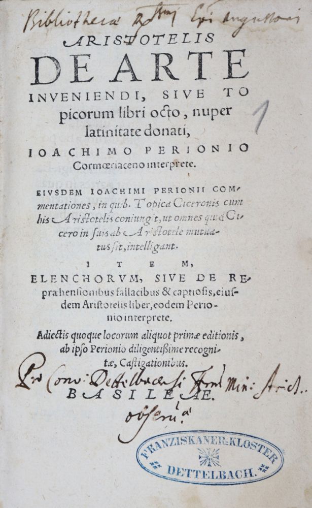 Große Abbildung Nr.1: 121-10 Aristoteles.: (Alte Drucke, Handschriften und Theologie)