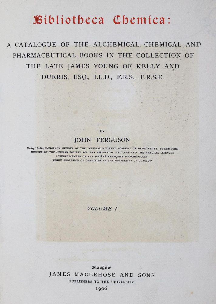 Große Abbildung Nr.1: 121-1000 Ferguson,J.: (Verschiedene Gebiete - Varia, Chemie)