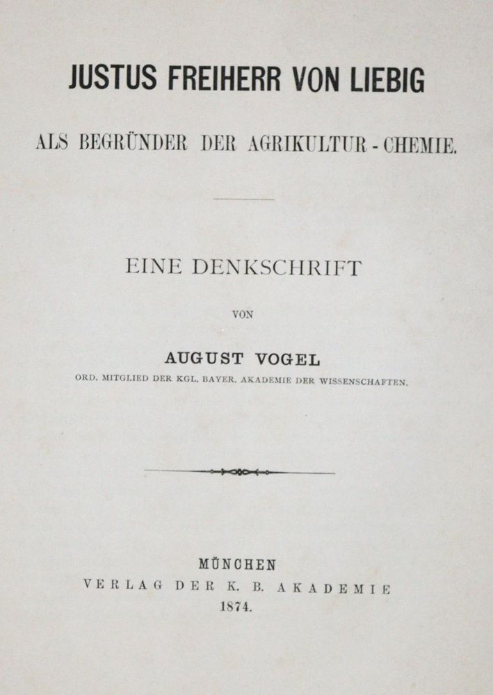 Große Abbildung Nr.1: 121-1001 Vogel,A.: (Verschiedene Gebiete - Varia, Chemie, Liebig)