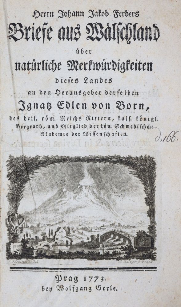 Große Abbildung Nr.1: 121-1021 Ferber,J.J.: (Verschiedene Gebiete - Varia, Geologie - Mineralogie u. Paläontologie)