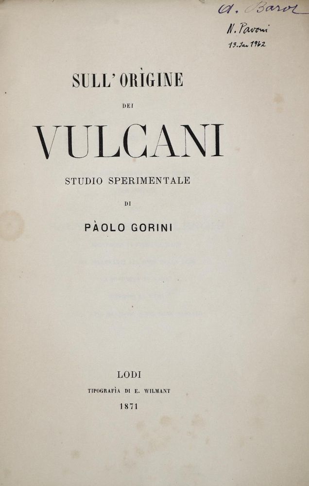 Große Abbildung Nr.1: 121-1022 Gorini,P.: (Verschiedene Gebiete - Varia, Geologie - Mineralogie u. Paläontologie)