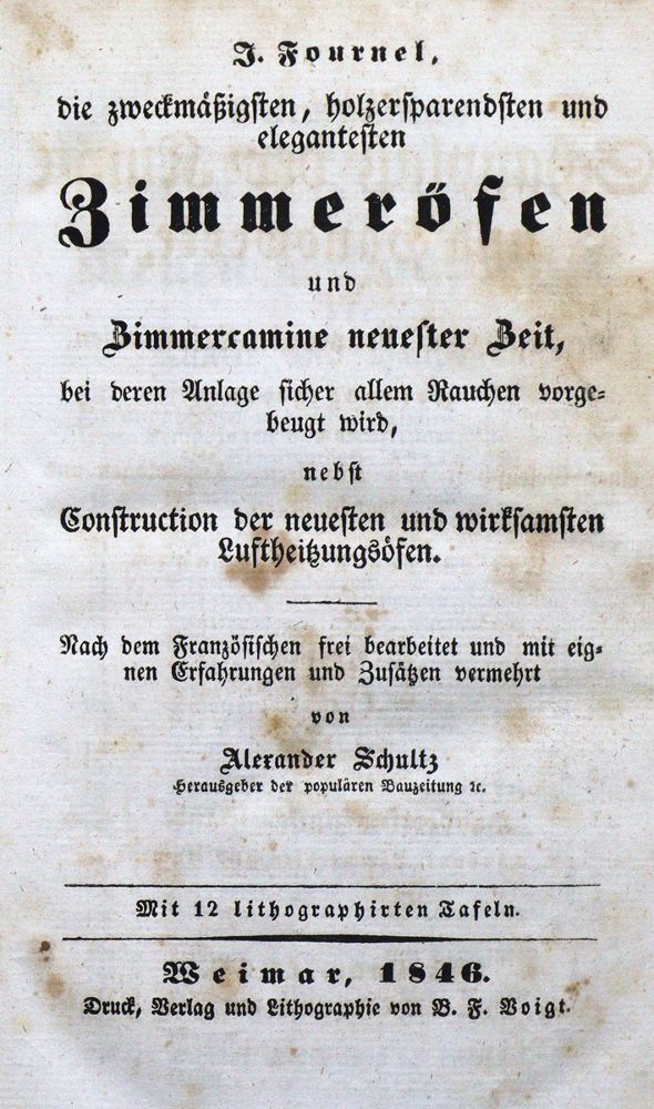 Große Abbildung Nr.1: 121-1037 Fournet,J.: (Verschiedene Gebiete - Varia, Heizung, Öfen und Sanitär)