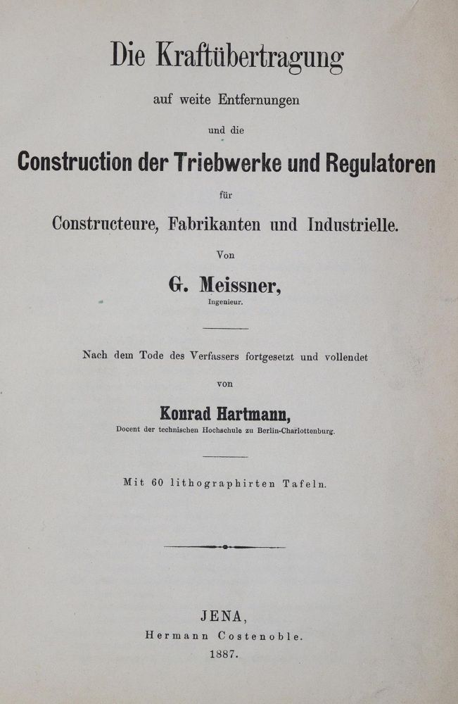 Große Abbildung Nr.1: 121-1054 Meissner,G. u. K.Hartmann.: (Verschiedene Gebiete - Varia)