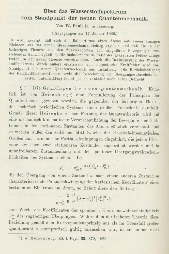 Große Abbildung Nr.2: 121-1062 Pauli,W.: (Verschiedene Gebiete - Varia, Physik)