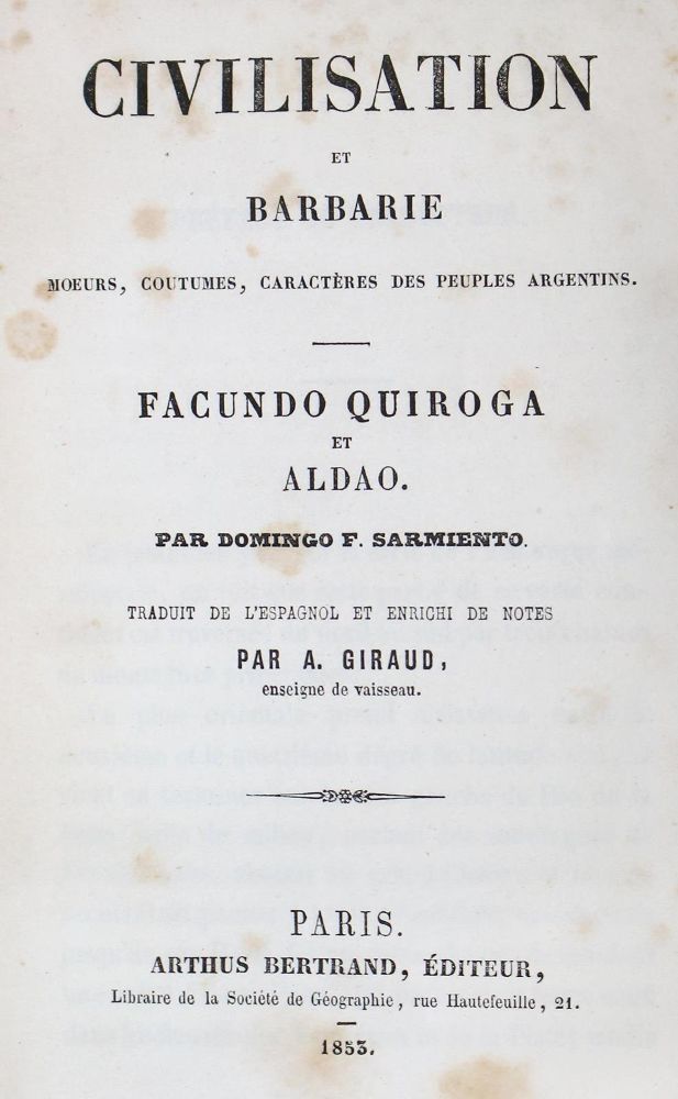 Große Abbildung Nr.1: 121-1085 Sarmiento,D.F.: (Amerika, Argentinien)