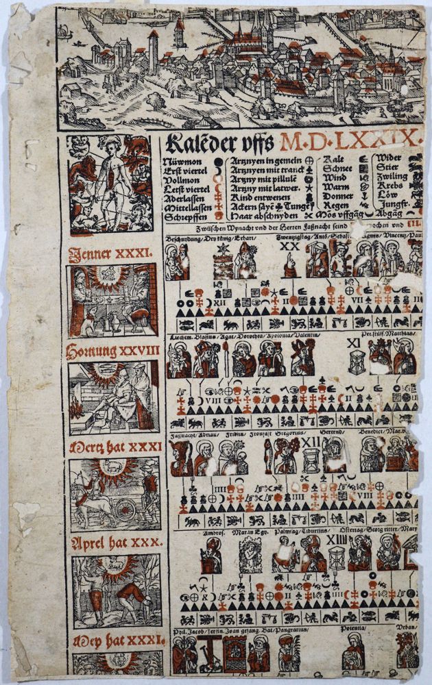 Große Abbildung Nr.1: 121-110 Bauernkalender.: (Einblattdrucke u. Flugschriften, Kalender)