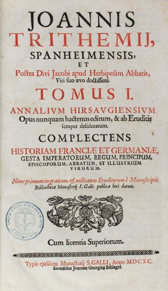 Große Abbildung Nr.1: 121-1142 Trithemius,J.: (Deutschland, Hirsau)