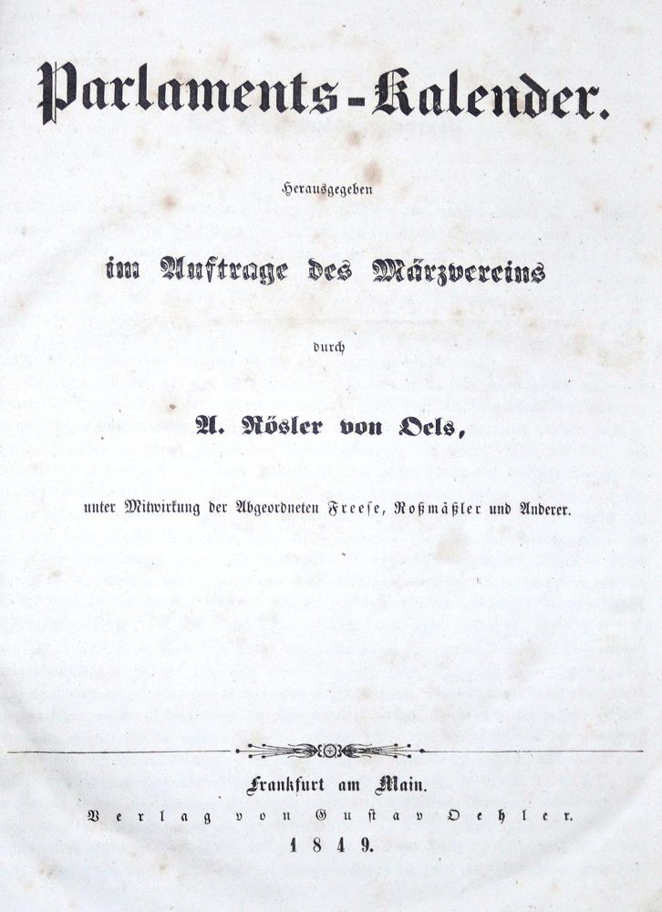 Große Abbildung Nr.1: 121-1160 Sammlung: (Deutschland, Revolution 1848/49 - Vormärz - Politik)