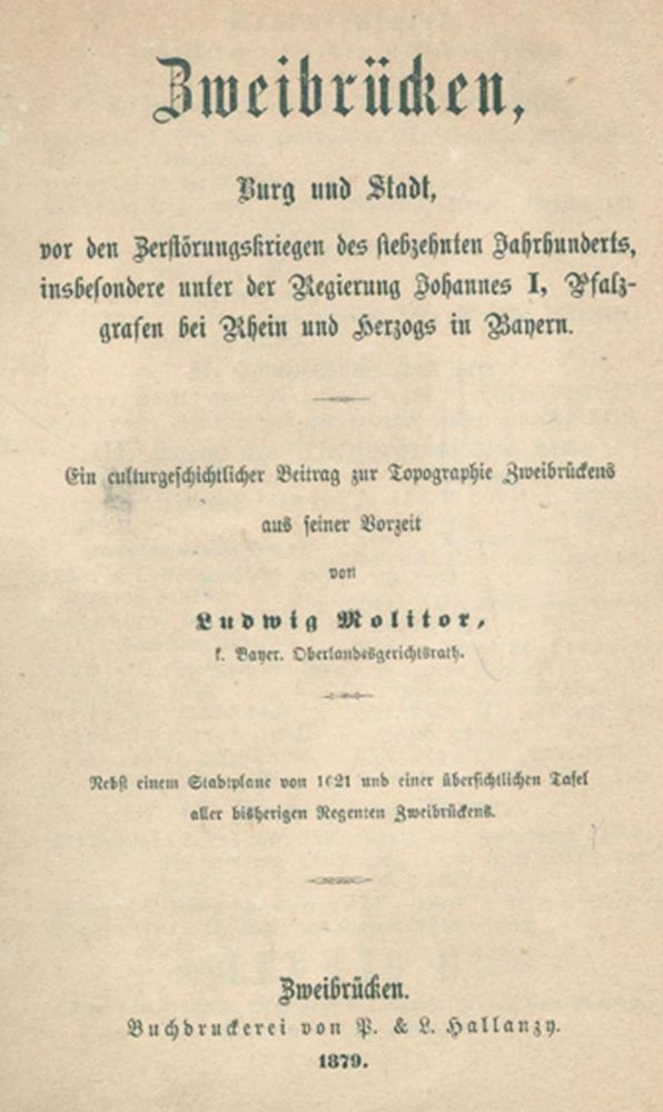 Große Abbildung Nr.1: 121-1167 Molitor,L.: (Deutschland, Saarpfalz)