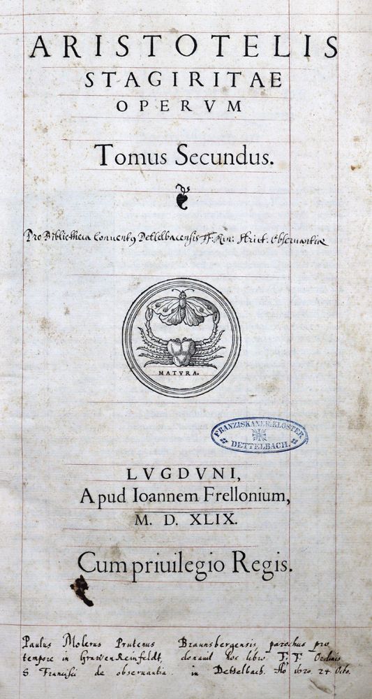 Große Abbildung Nr.1: 121-12 Aristoteles.: (Alte Drucke, Handschriften und Theologie)