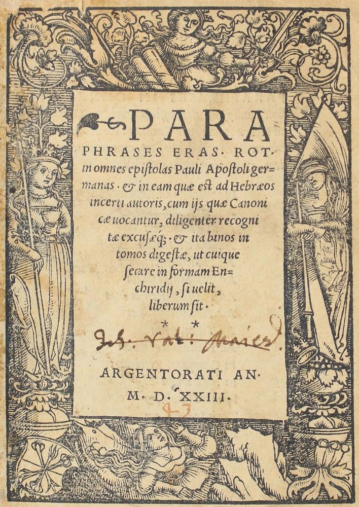 Große Abbildung Nr.1: 121-120 Erasmus v. Rotterdam,D.: (Alte Drucke, Handschriften und Theologie)