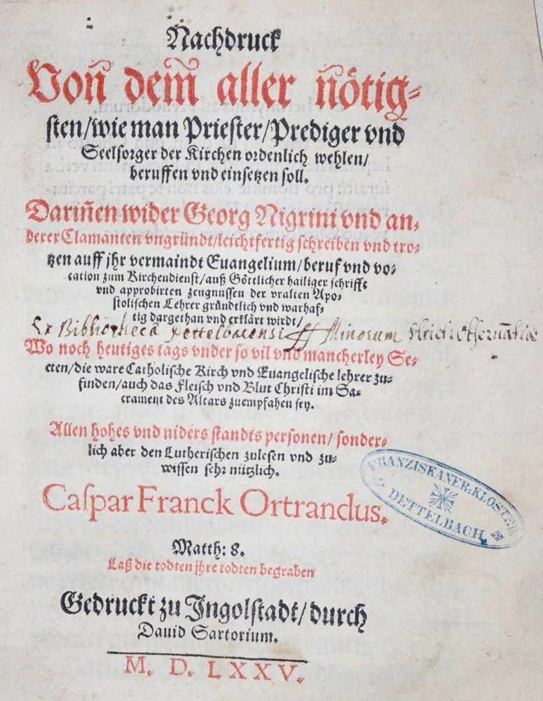 Große Abbildung Nr.1: 121-130 Franck,C.: (Alte Drucke, Handschriften und Theologie)