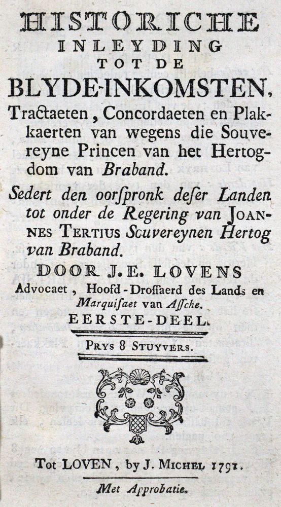 Große Abbildung Nr.1: 121-1324 Lovens,J.E.: (Verschiedene Länder - Geschichte, Benelux, Brabant)