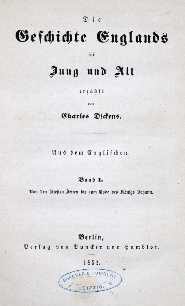 Große Abbildung Nr.1: 121-1344 Dickens,C.: (Verschiedene Gebiete - Varia, Grossbritannien)