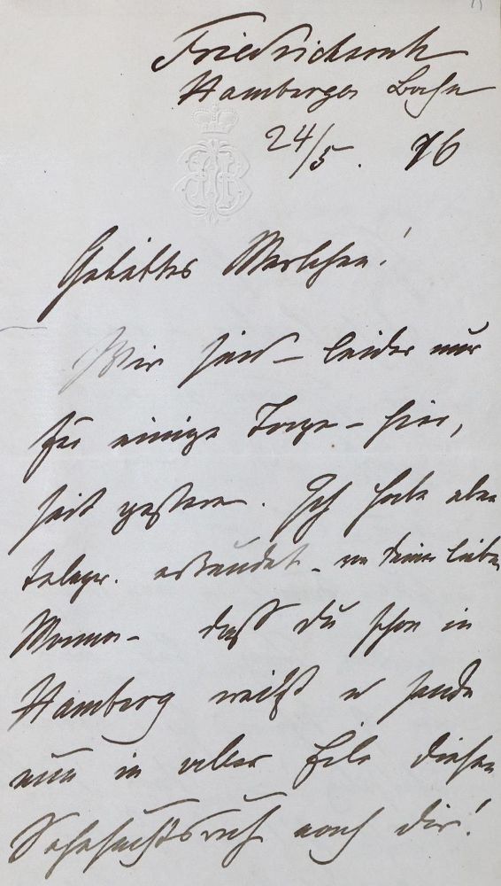 Große Abbildung Nr.4: 121-1370 Bismarck, Johanna von: (Autographen)