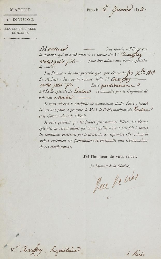 Große Abbildung Nr.12: 121-1374 Cuvier, Georges Baron de,: (Autographen)