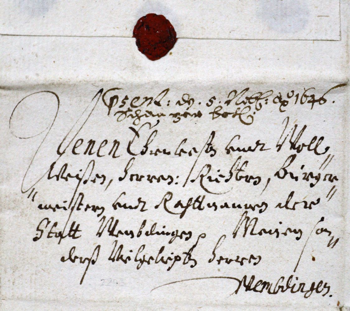 Große Abbildung Nr.2: 121-1382 Brief: (Dreissigjähriger Krieg _, Wemding)
