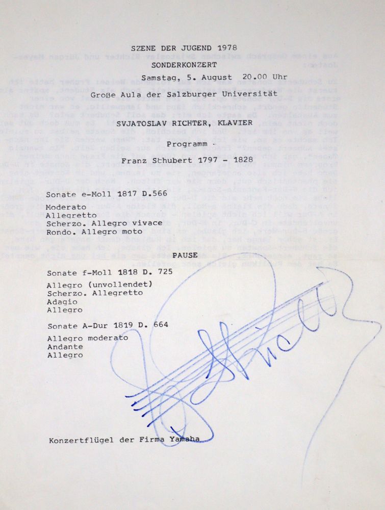 Große Abbildung Nr.1: 121-1407 Richter, Swjatoslaw: (Autographen)