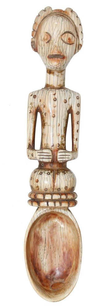 Große Abbildung Nr.1: 121-1492 Elfenbeinlöffel Lega: (Afrika, Sammlung Nerlich München)