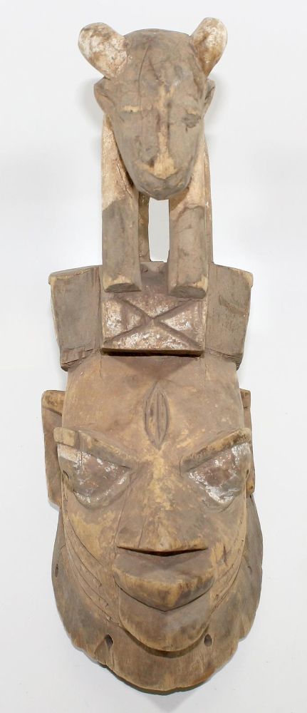 Große Abbildung Nr.2: 121-1496 Gelede Maske der Yoruba: (Afrika, Sammlung Nerlich München)