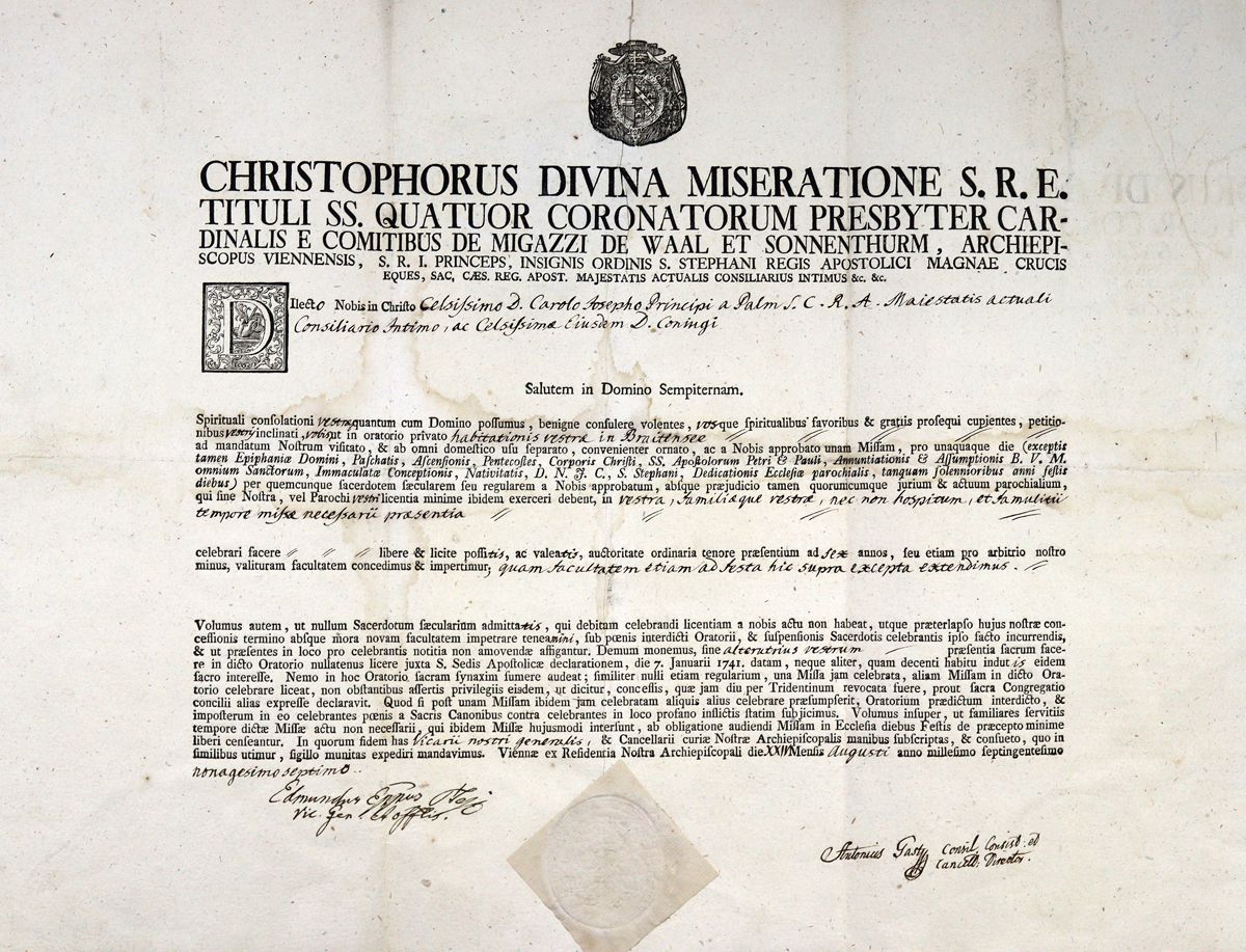 Große Abbildung Nr.1: 121-159 Migazzi, Christoph Anton von: (Handschriften)