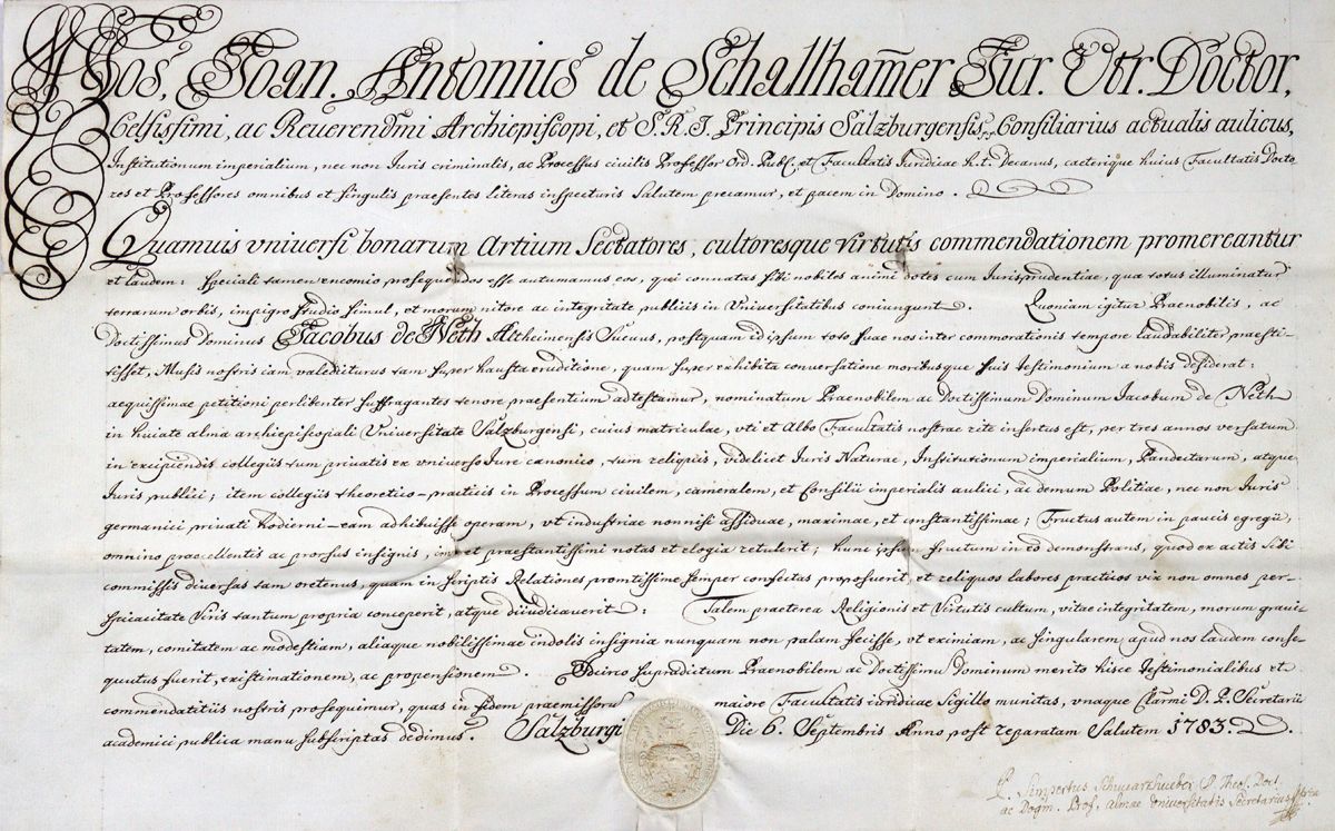 Große Abbildung Nr.1: 121-161 Zeugnis: (Handschriften, Österreich)