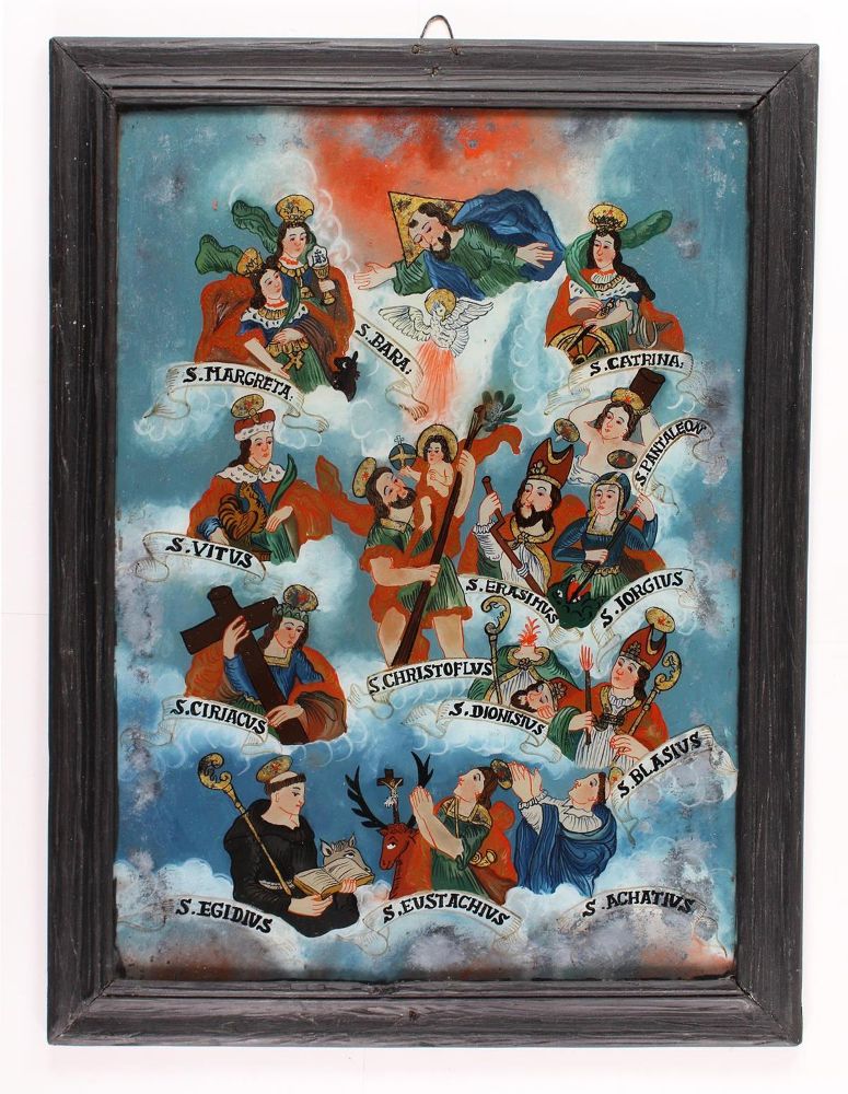 Große Abbildung Nr.5: 121-1610 Hinterglasmalerei.: (Glas, Christliches)