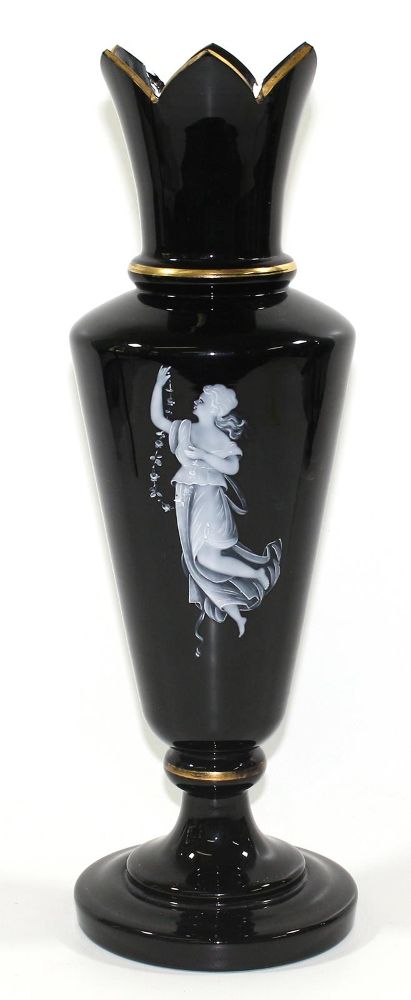 Große Abbildung Nr.1: 121-1617 Große Biedermeier Glasvase: (Glas, Vase)
