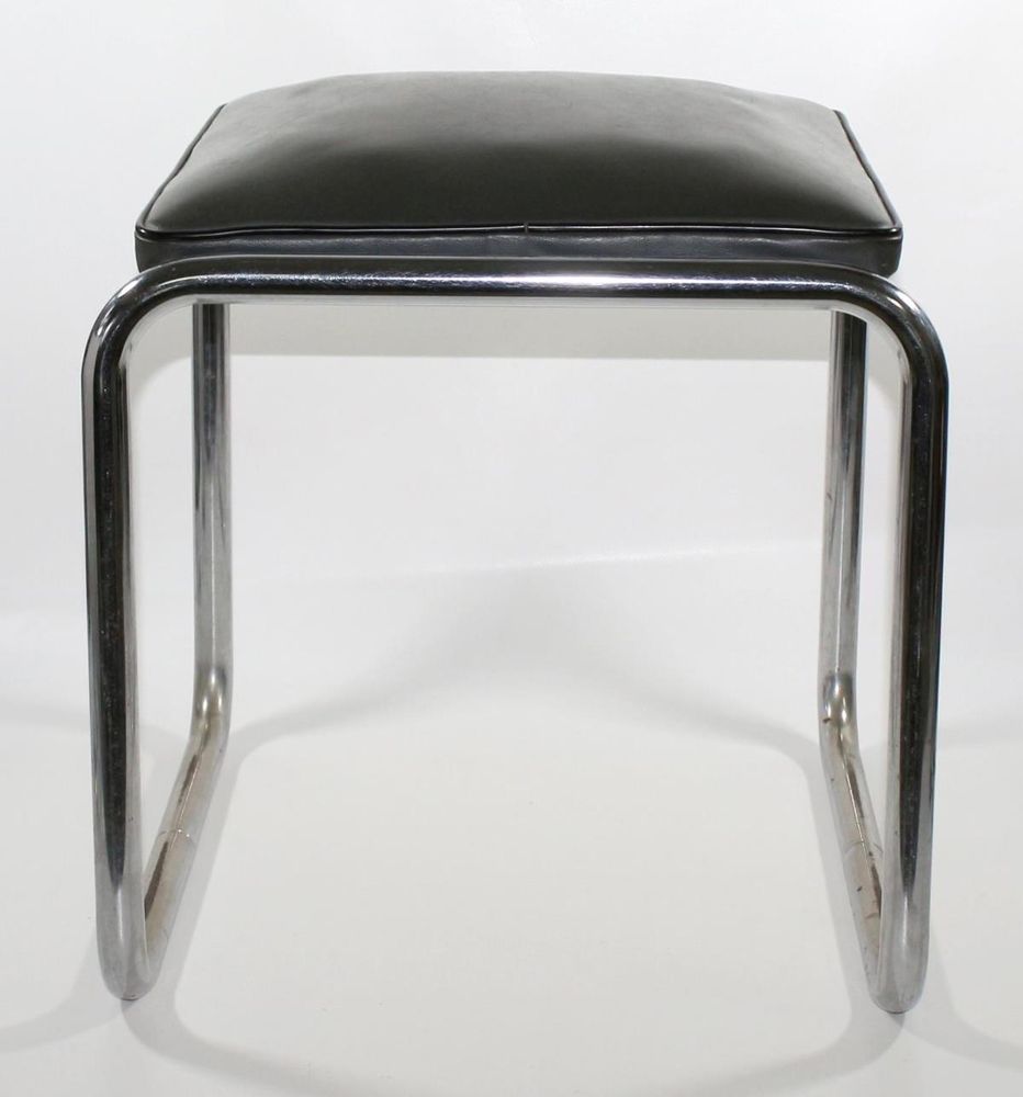 Große Abbildung Nr.1: 121-1624 Bauhaus Hocker Stahlrohr: (Möbel, Design)