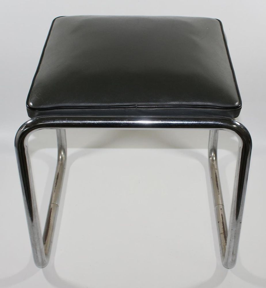 Große Abbildung Nr.2: 121-1624 Bauhaus Hocker Stahlrohr: (Möbel, Design)