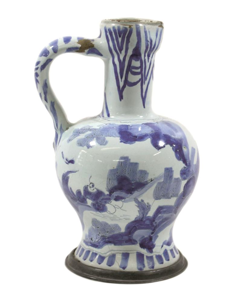 Große Abbildung Nr.1: 121-1661 Enghalskrug, 18.Jhdt.: (Porzellan u. Keramik, Krug, Delft)