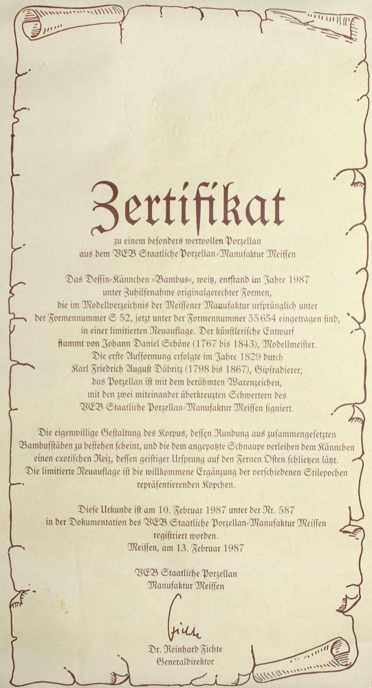 Große Abbildung Nr.3: 121-1665 Jubiläumsservice Meissen.: (Porzellan u. Keramik, Meissen)