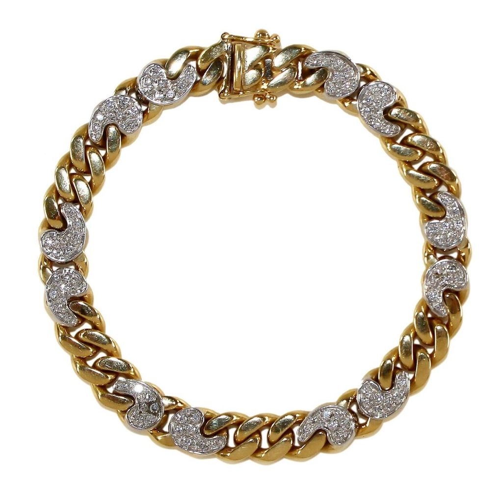 Große Abbildung Nr.1: 121-1694 Armband 585 GG/WG: (Schmuck, DRC Pforzheim)