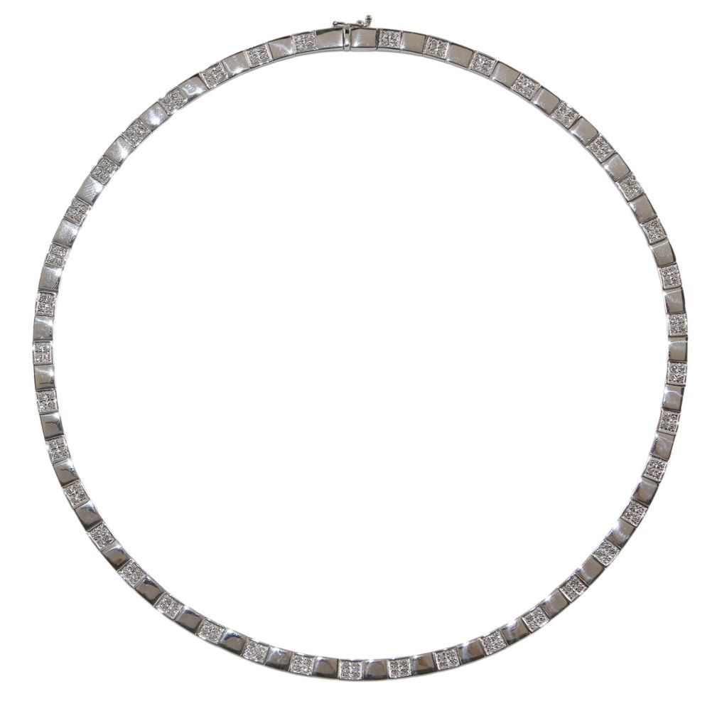Große Abbildung Nr.1: 121-1700 Collier 585 Weißgold: (Schmuck, DRC Pforzheim)