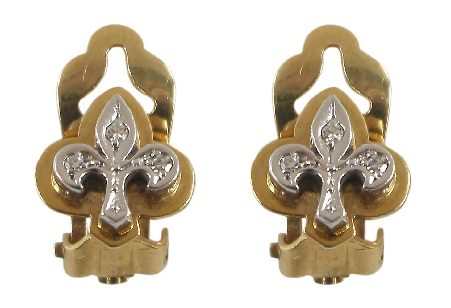Große Abbildung Nr.1: 121-1712 Paar Ohrclips "Lilienblüte": (Schmuck, DRC Pforzheim)