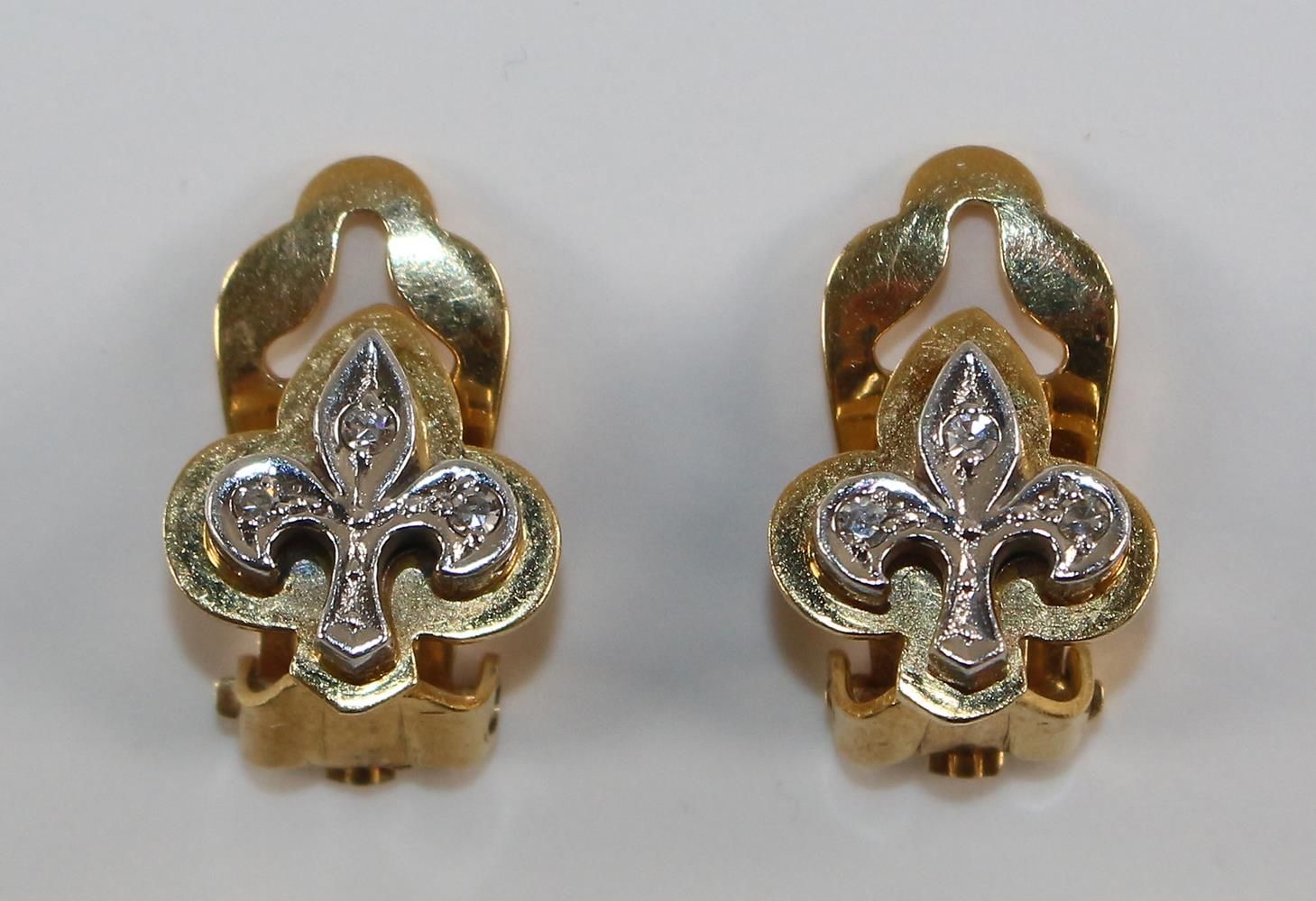 Große Abbildung Nr.2: 121-1712 Paar Ohrclips "Lilienblüte": (Schmuck, DRC Pforzheim)