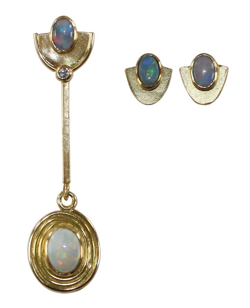 Große Abbildung Nr.1: 121-1717 Opal-Ensemble 750 GG: (Schmuck)
