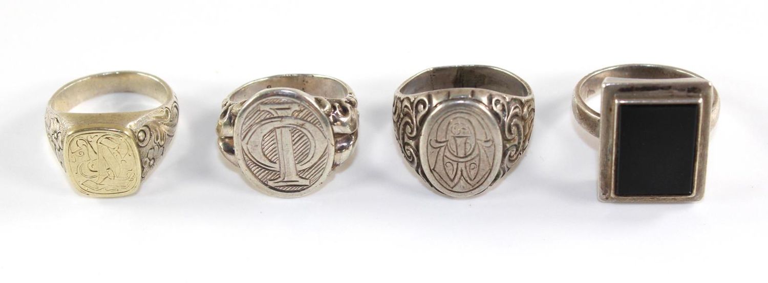 Große Abbildung Nr.2: 121-1718 9 Art Deko Silberringe: (Schmuck, Pforzheim)